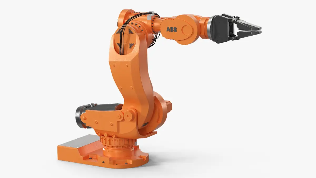ABB IRB 7600 with Gripper Orange Rigged for Cinema 4D 3D model