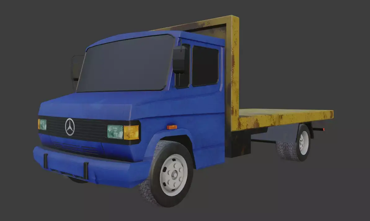 Mercedes T2 Truck Low-poly 3D model