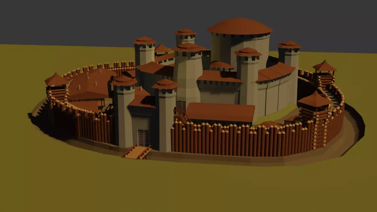Medieval castle Free low-poly 3D model purchase