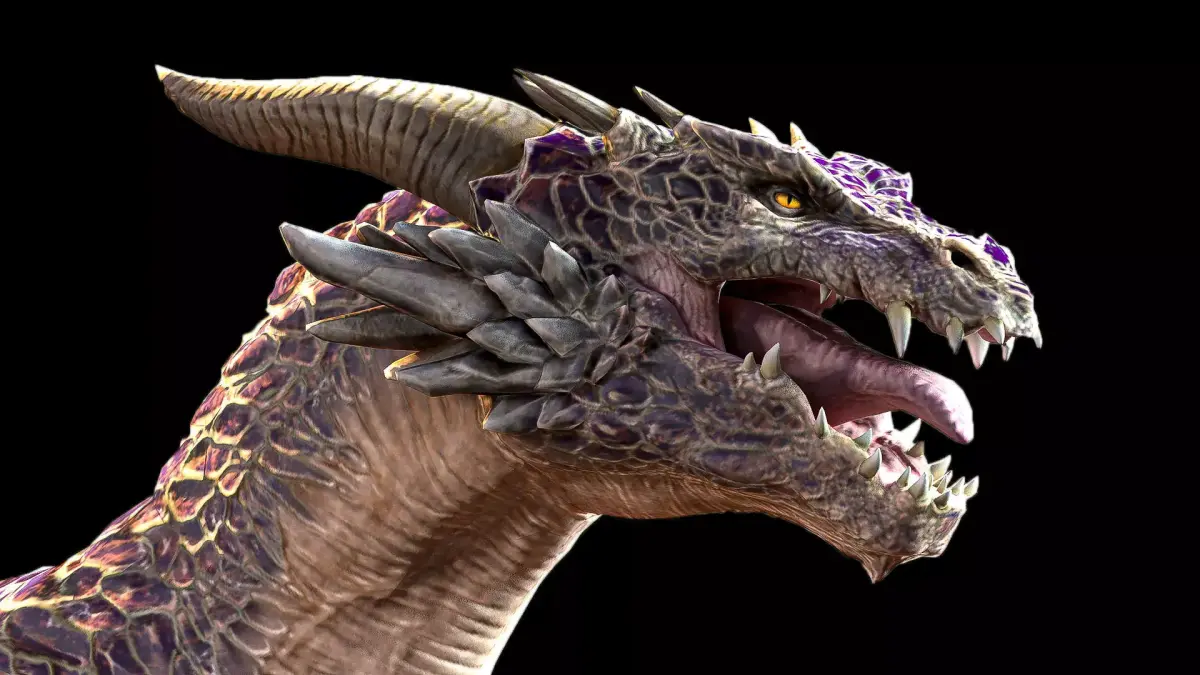 Dragon orange flying Low-poly 3D model