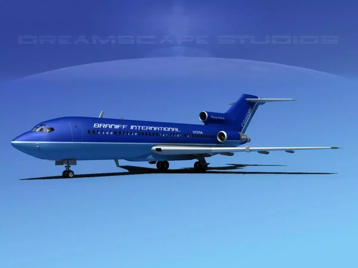 Boeing 727-100 Braniff Intl 1 3D model