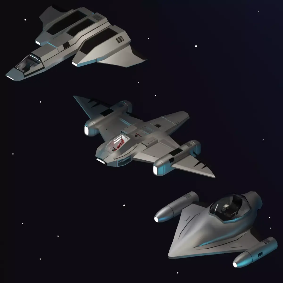 Spaceships - Low poly spaceship Low-poly 3D model