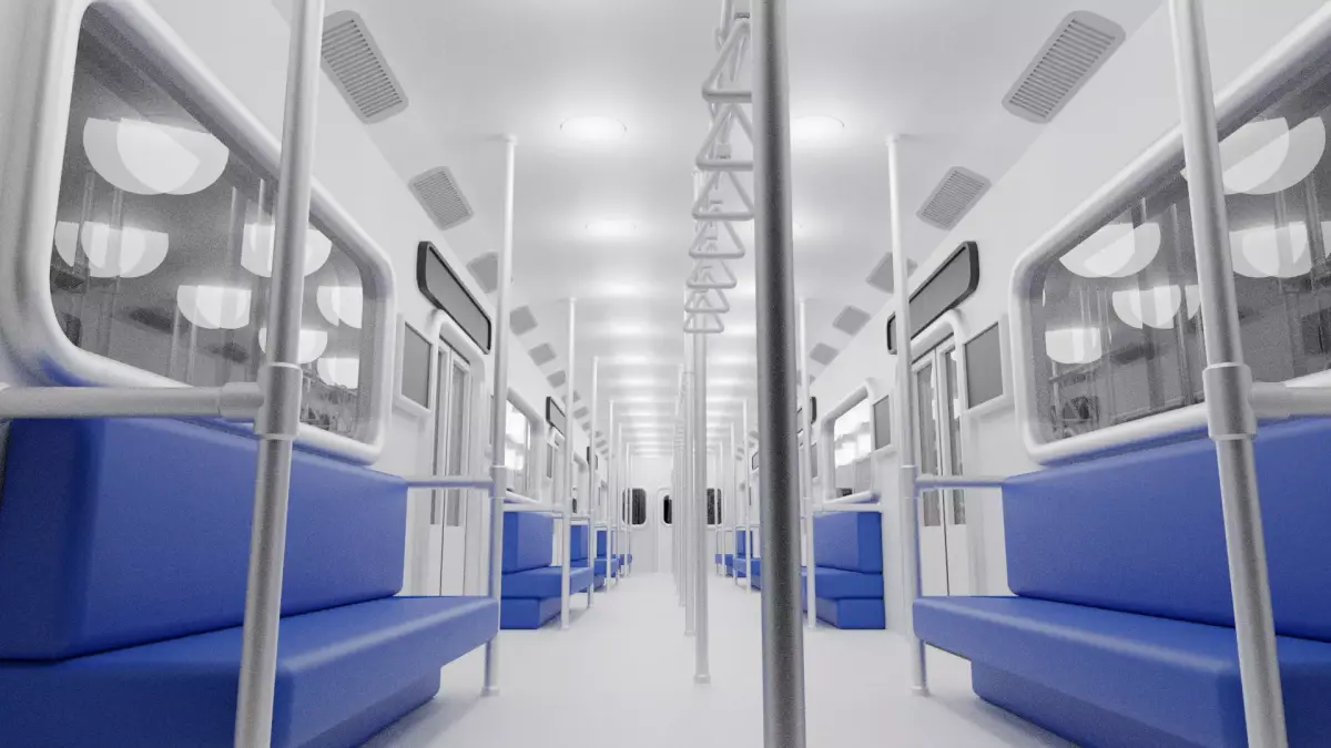 Cartoon Sci-Fi Subway Interior 3D model