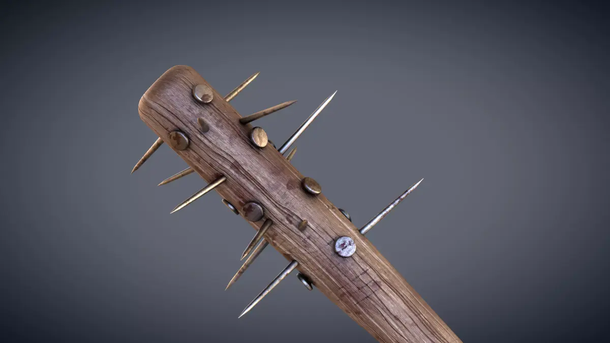 Spiked Baseball Bat Low-poly 3D model