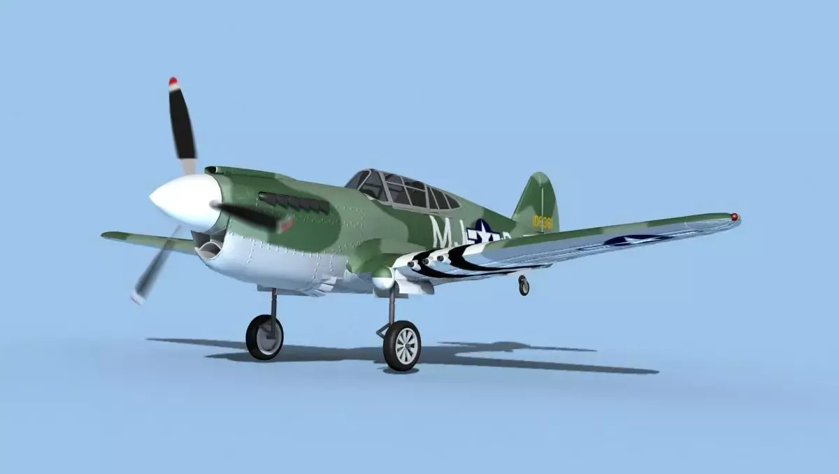 Curtiss P-40F Warhawk V07 USAAF 3D model