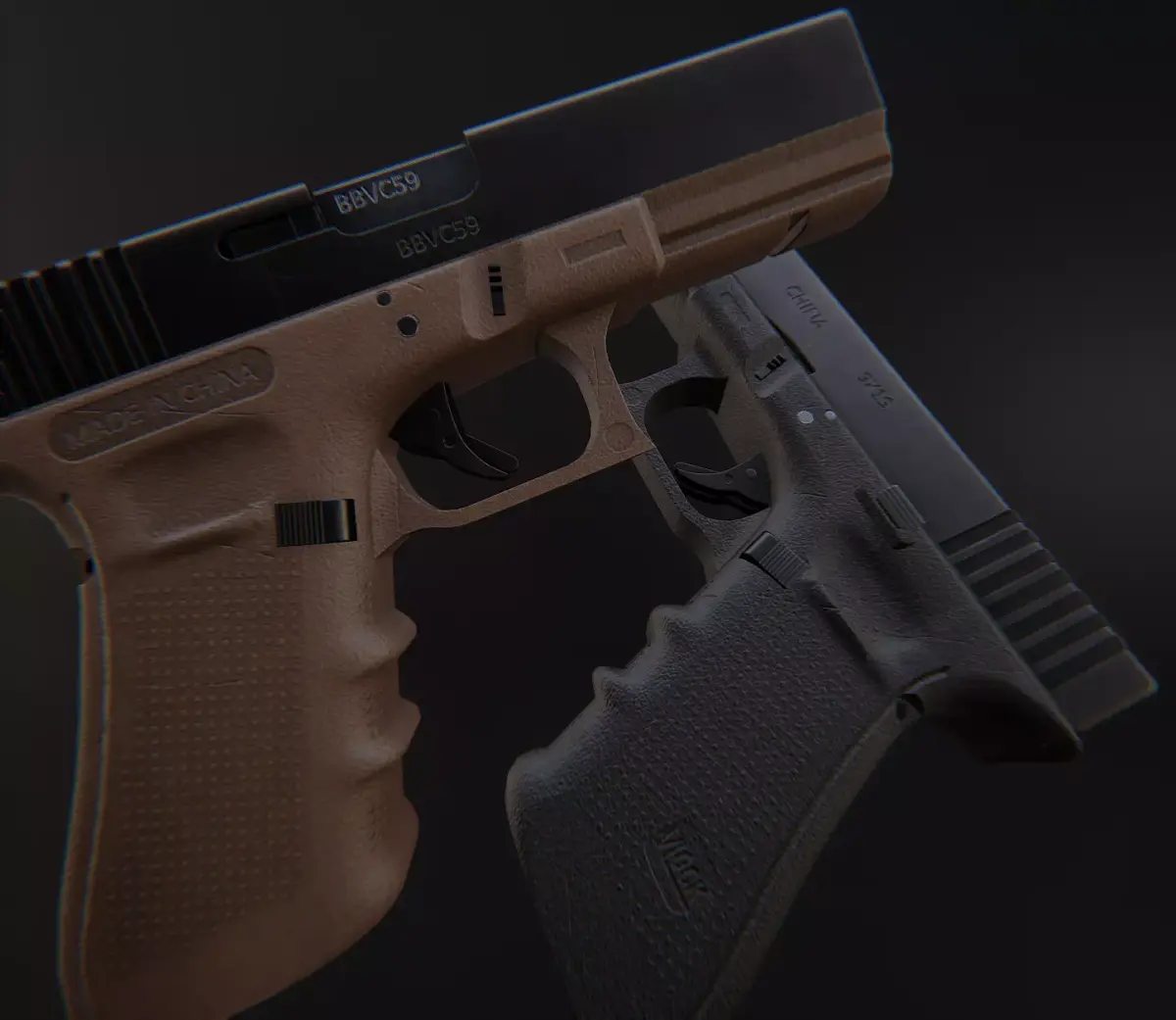 AAA Glock Game Ready PBR Low-poly 3D model