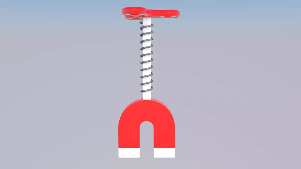 Helicopter Flying Magnet With Fidget Spinner 3D model
