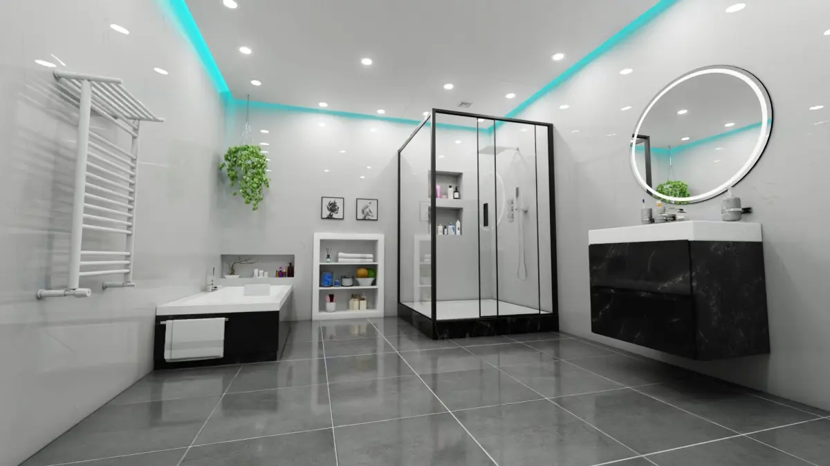 Modern Bathroom and Toilet 3D model purchase