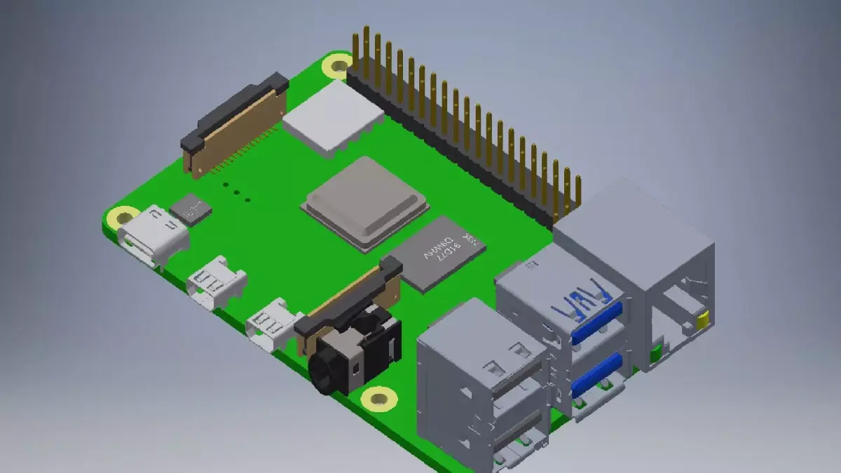 Raspberry Pi 4 Model  3D model