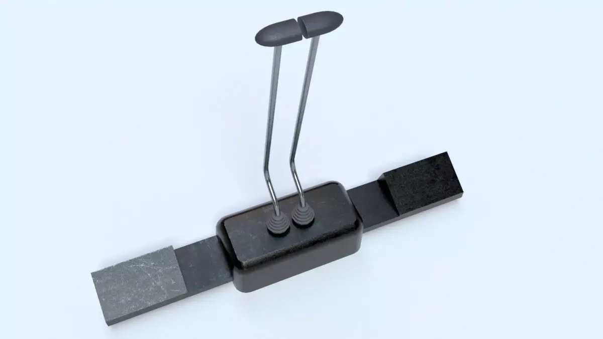 Hand controllers and foot pedals Low-poly 3D model