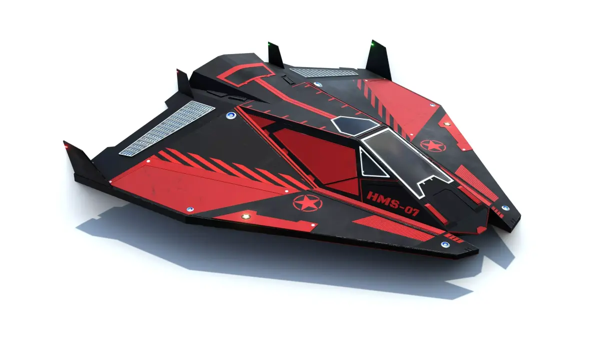 Sci-Fi Combat Spaceship Low-poly 3D model