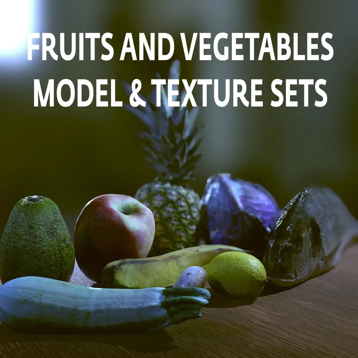 FRUITS AND VEGETABLES Free low-poly 3D model