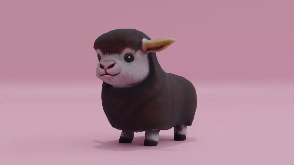 Baby yak Buffalo Bull Low-poly 3D model