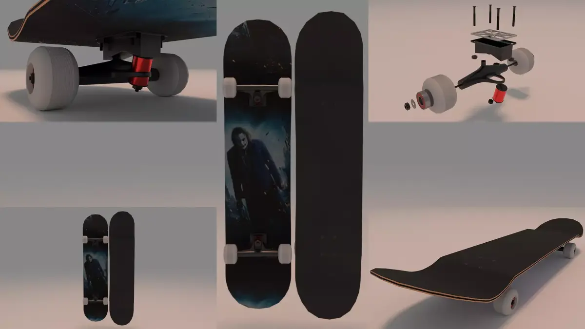Gotham Joker Skateboard  3D model