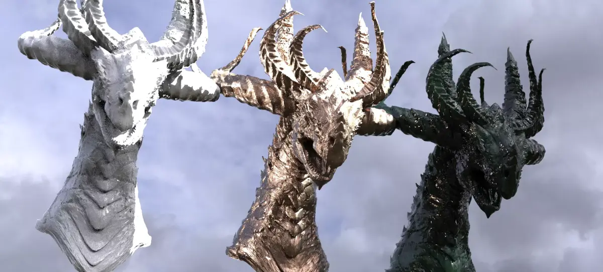 Horned Drake Head Sculpt 4 3D model
