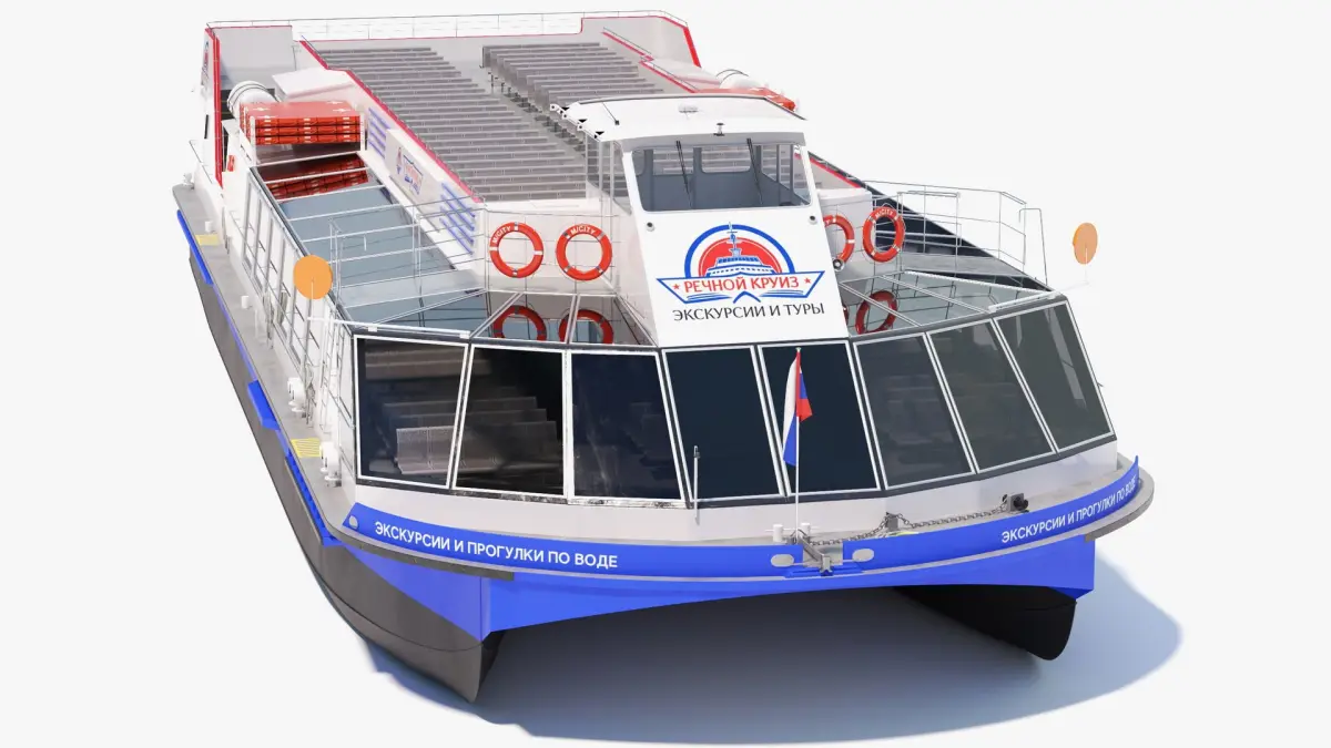 River Sightseeing Cruise Boat  purchase 3D model
