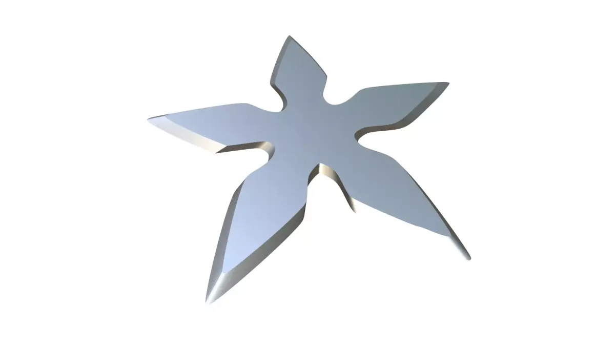 Shuriken silver star 3D print model