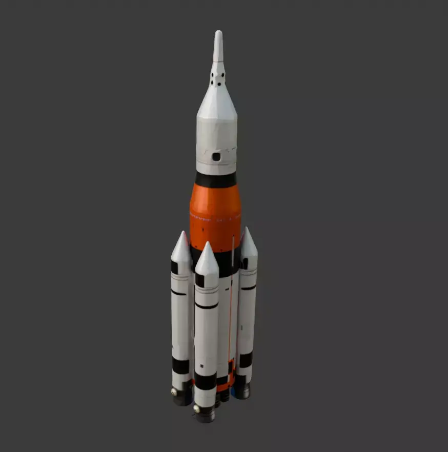 Mid - Poly Rocket model 3D model