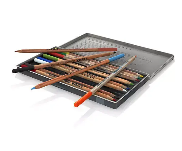 Colored pencils lyra 3D model