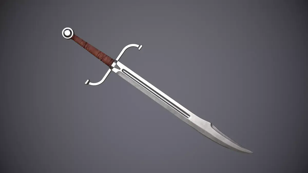 Falchion sword Low-poly 3D model