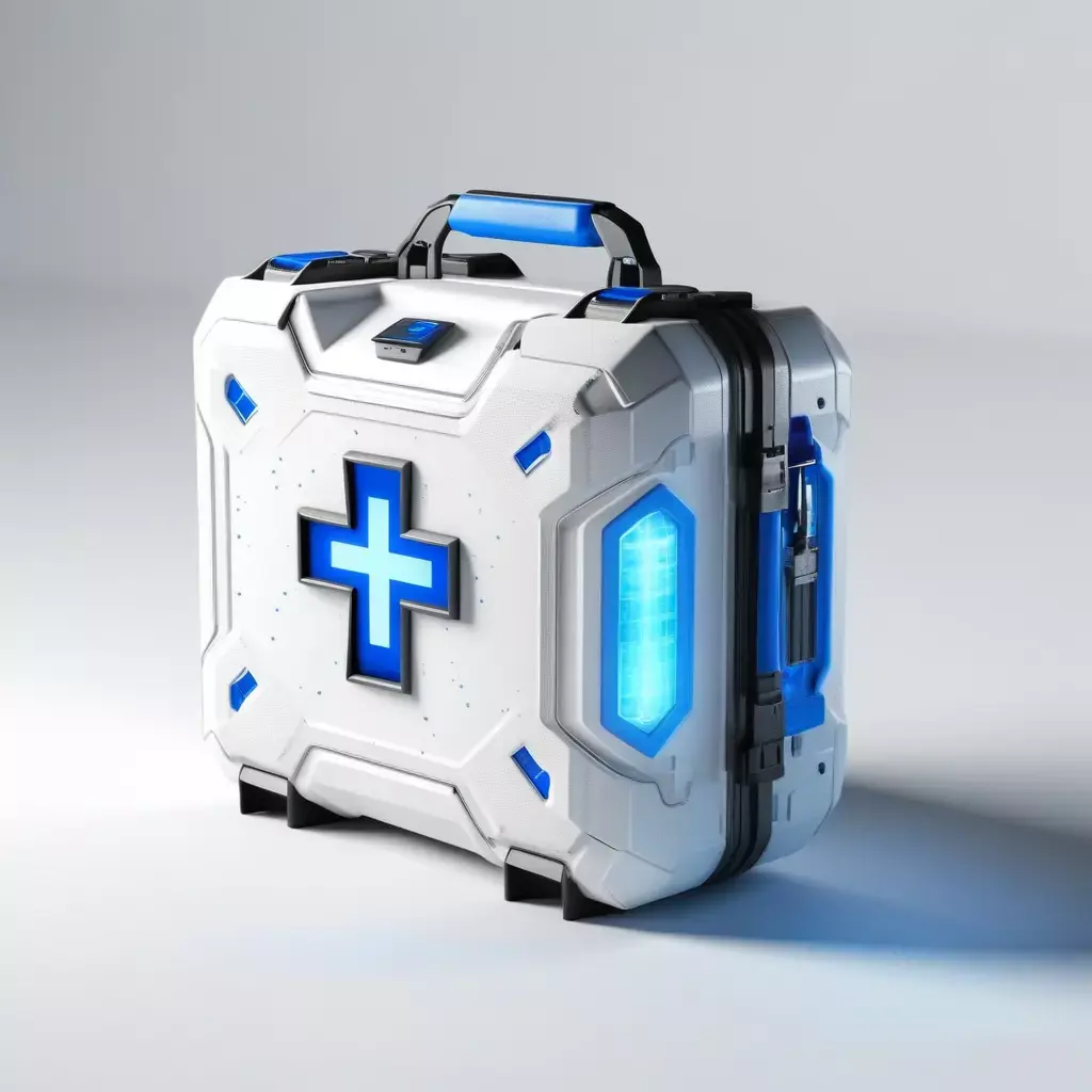 Futuristic Medkit with Glowing Cross 3D model