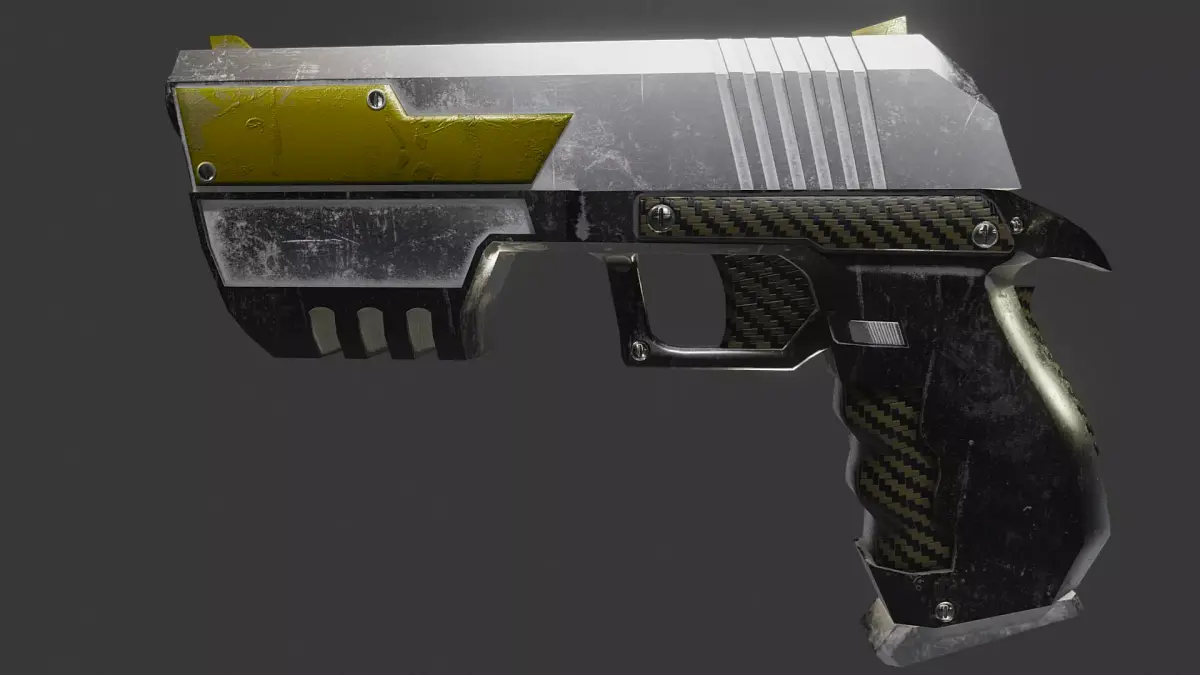 Sci-fi Cyberpunk Pistol Low-poly 3D model