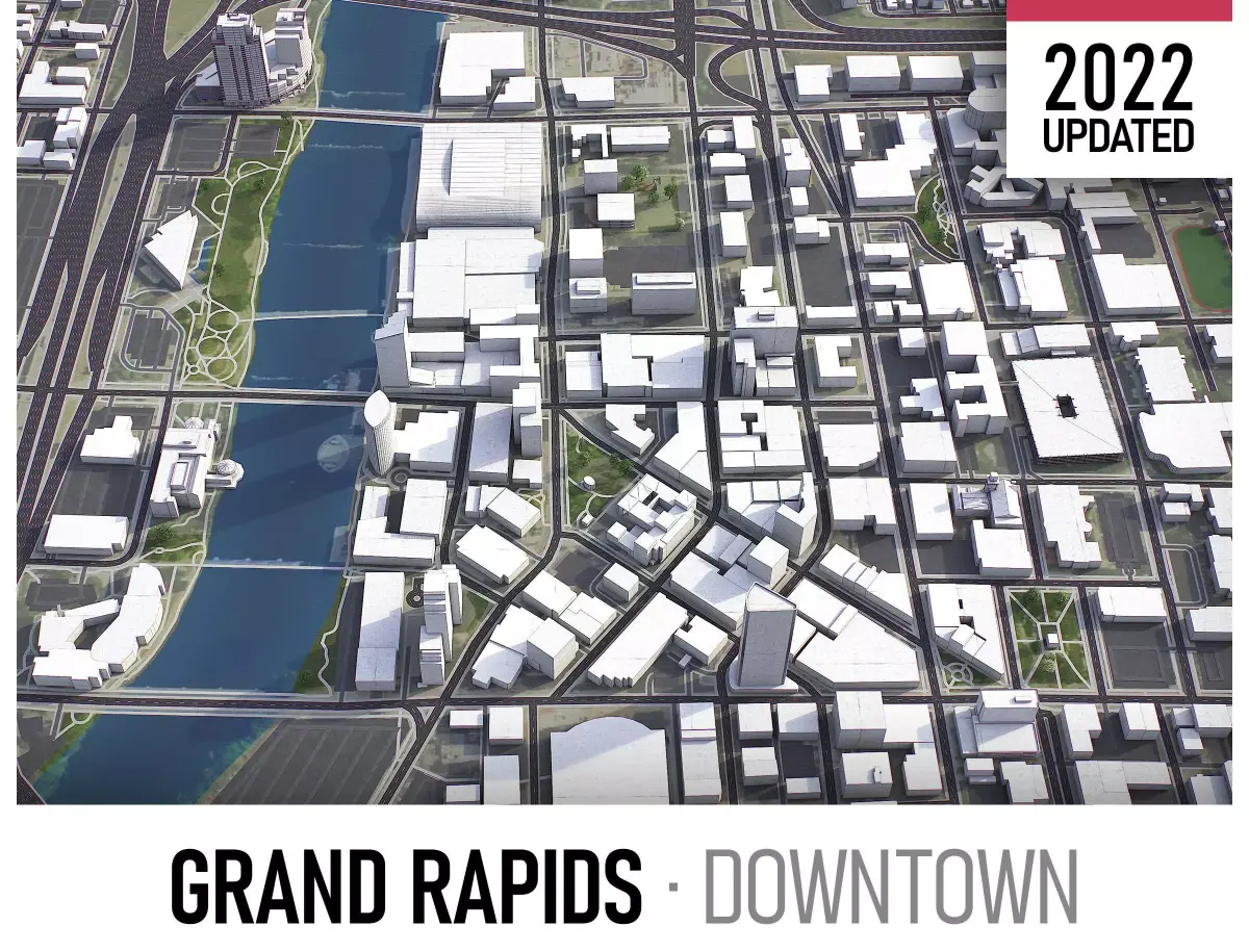 Grand Rapids Low-poly 3D model