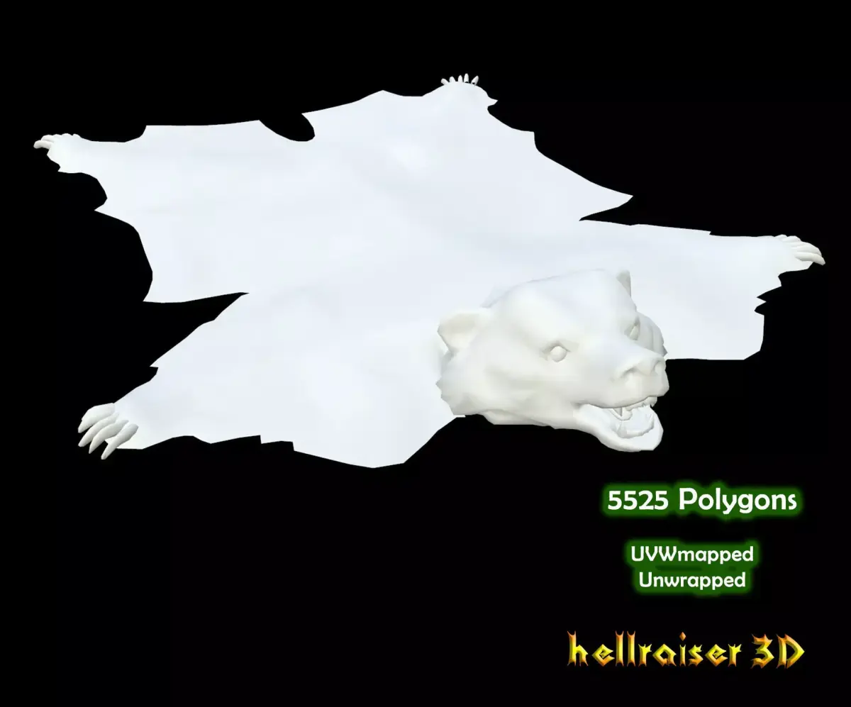 Bear Rug Low-poly 3D model