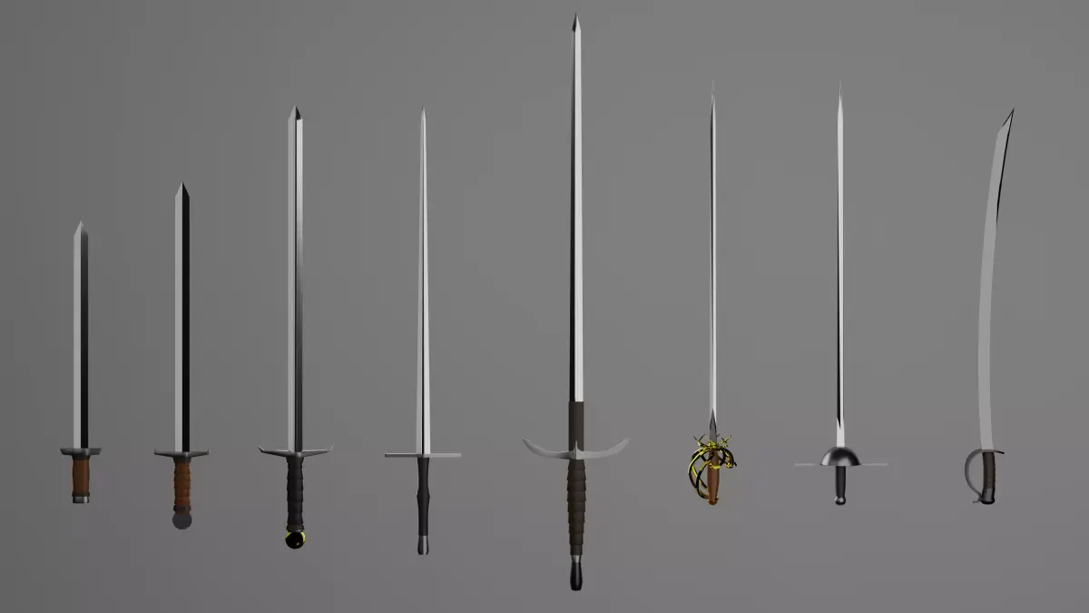 European Swords 01 3D model