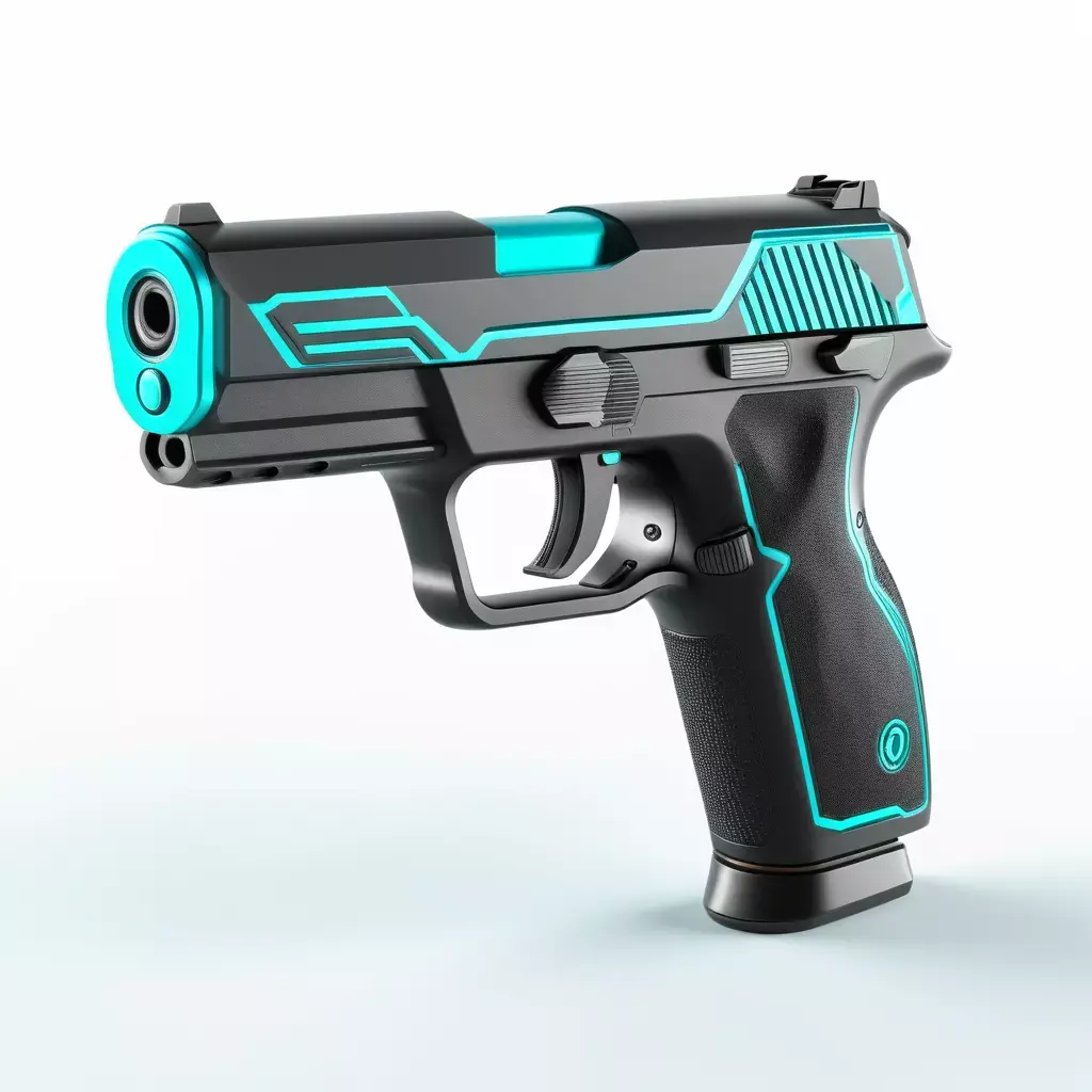 Futuristic SciFi Pistol Game Asset 3D model