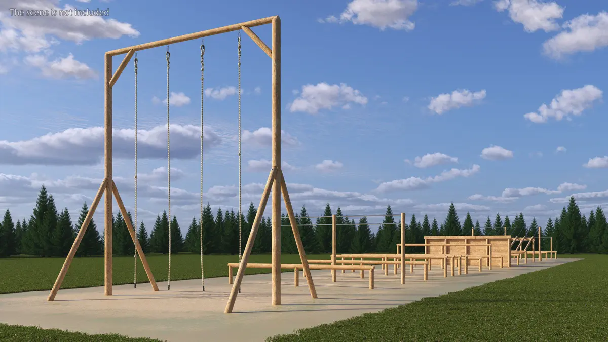 Military Training Obstacles Course 3D model