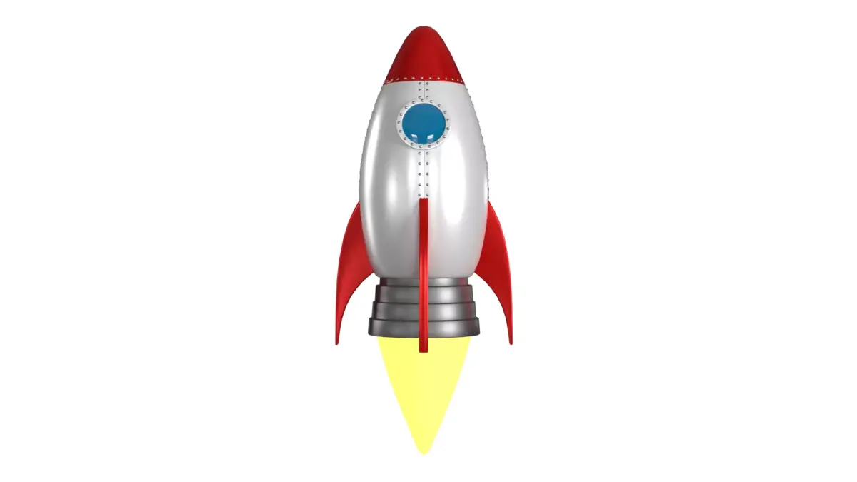 Cartoon Rocket Ship PBR Low-poly 3D model