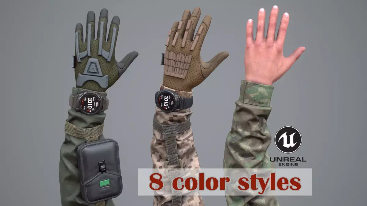 Modular FPS Arms Pack 06 PRO Low-poly 3D model