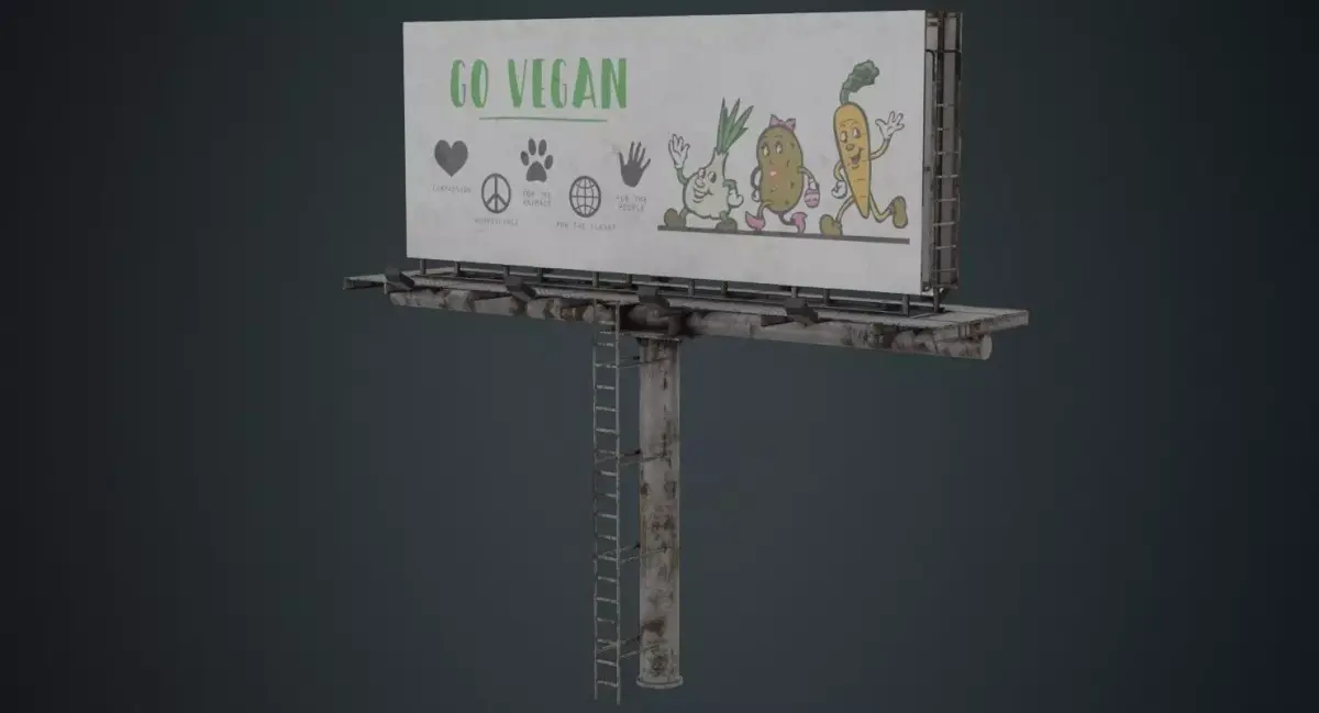 Billboard 1B Low-poly 3D model