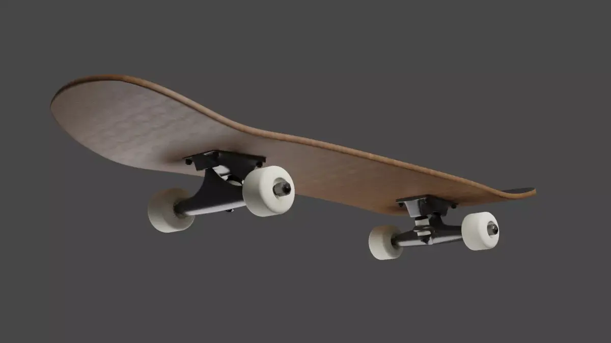 Skateboard Free 3D model 2