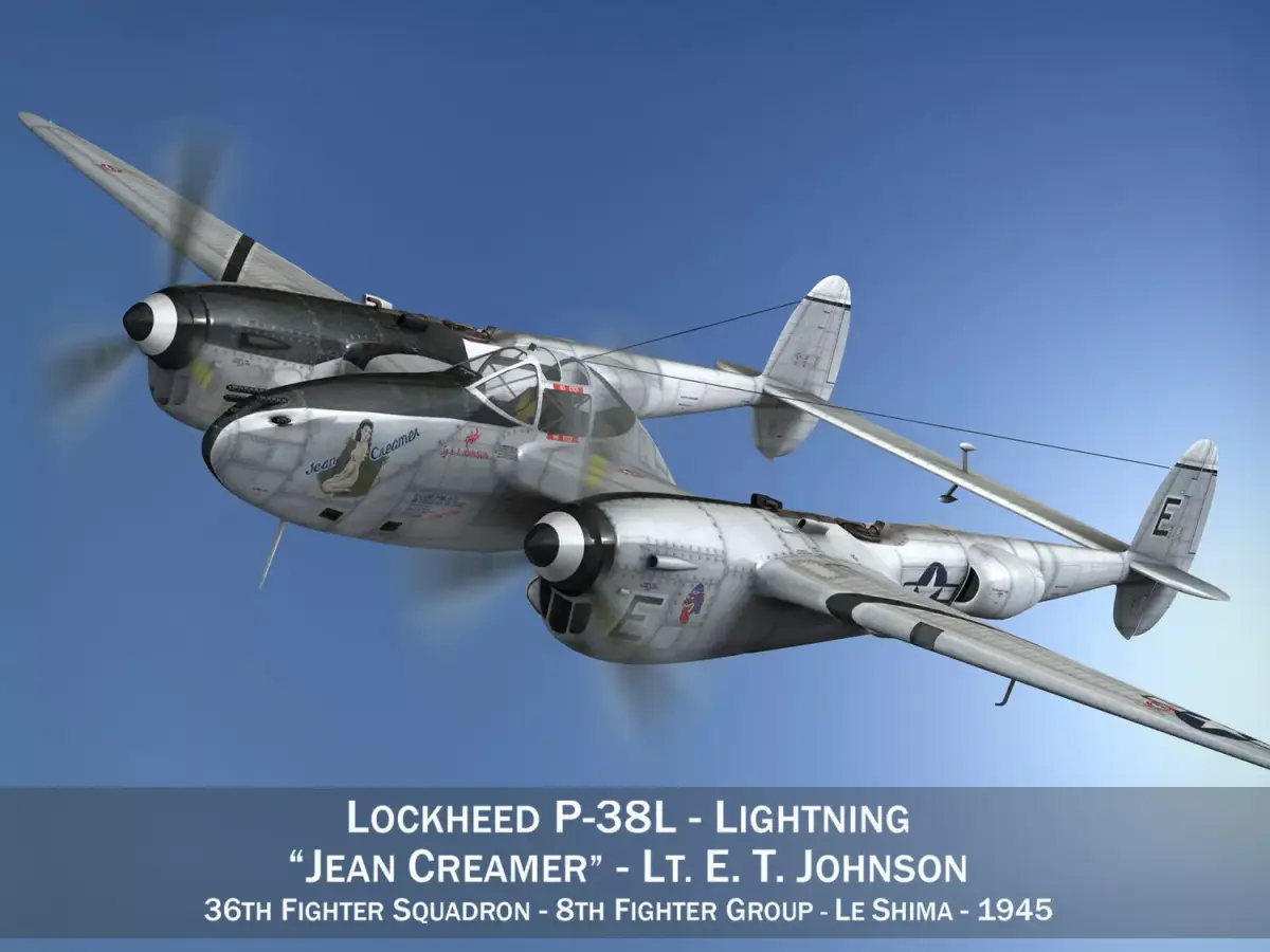 Lockheed P-38 Lightning - Jean Creamer 3D model