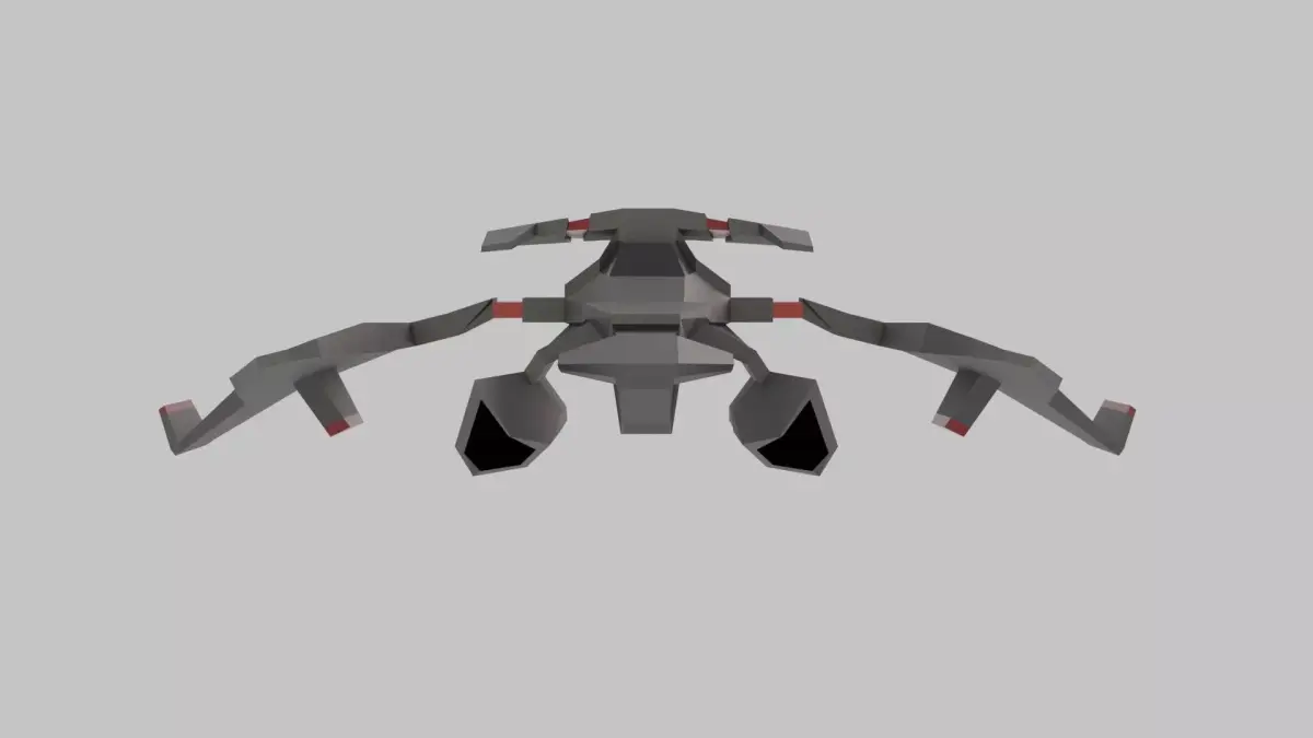 space ship low poly game ready Low-poly 3D model