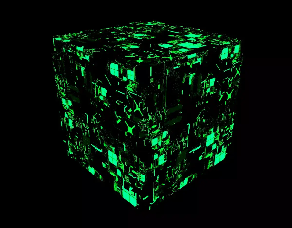 Sci Fi Cube Low-poly 3D model