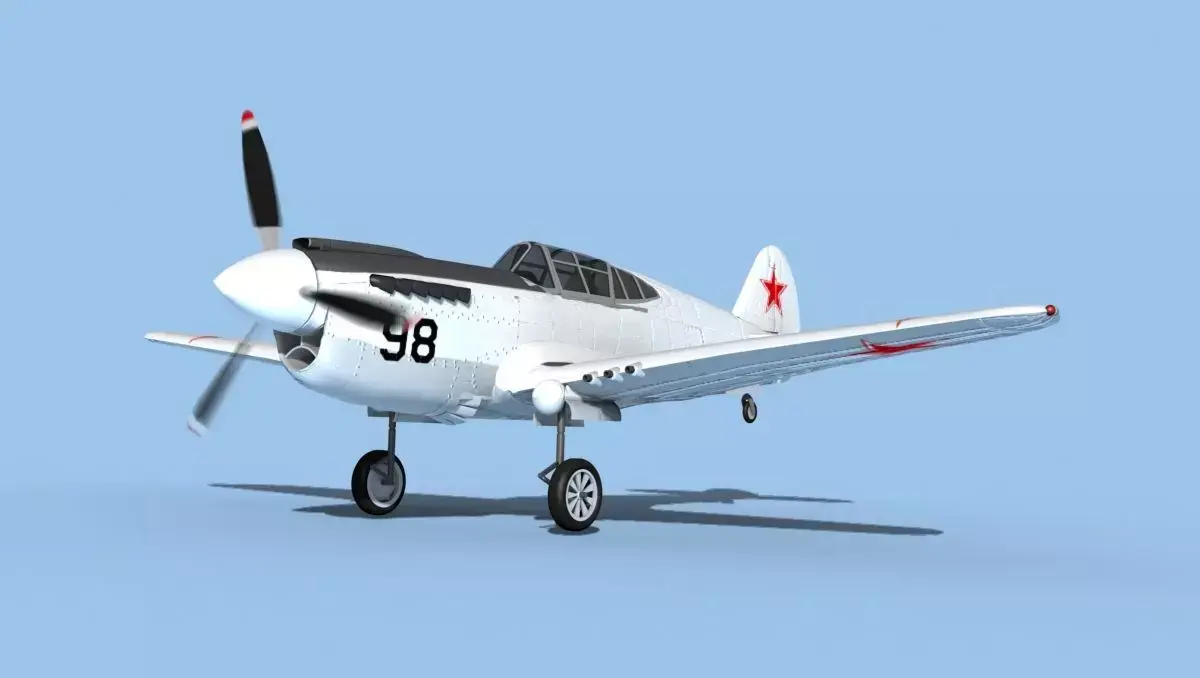 Curtiss P-40F Tomahawk V17 Soviet Union 3D model