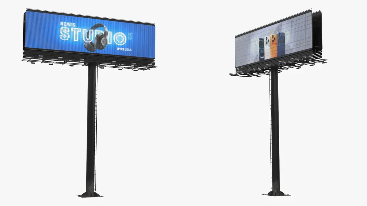 Trivision Billboard with Rotating Prisms Brand 3D model