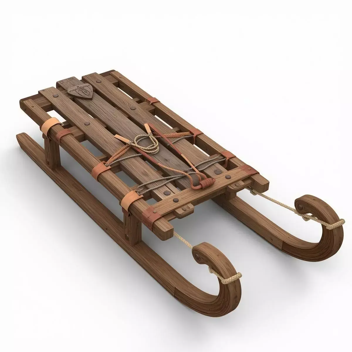 Viking Wooden Sled 3D Model v01 Low-poly 3D model