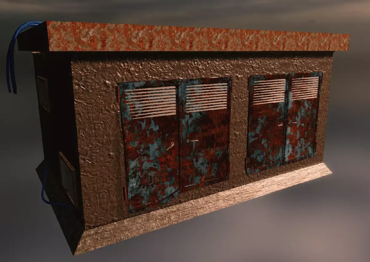 Industrial Electrical Cabinet Low Poly Low-poly 3D model