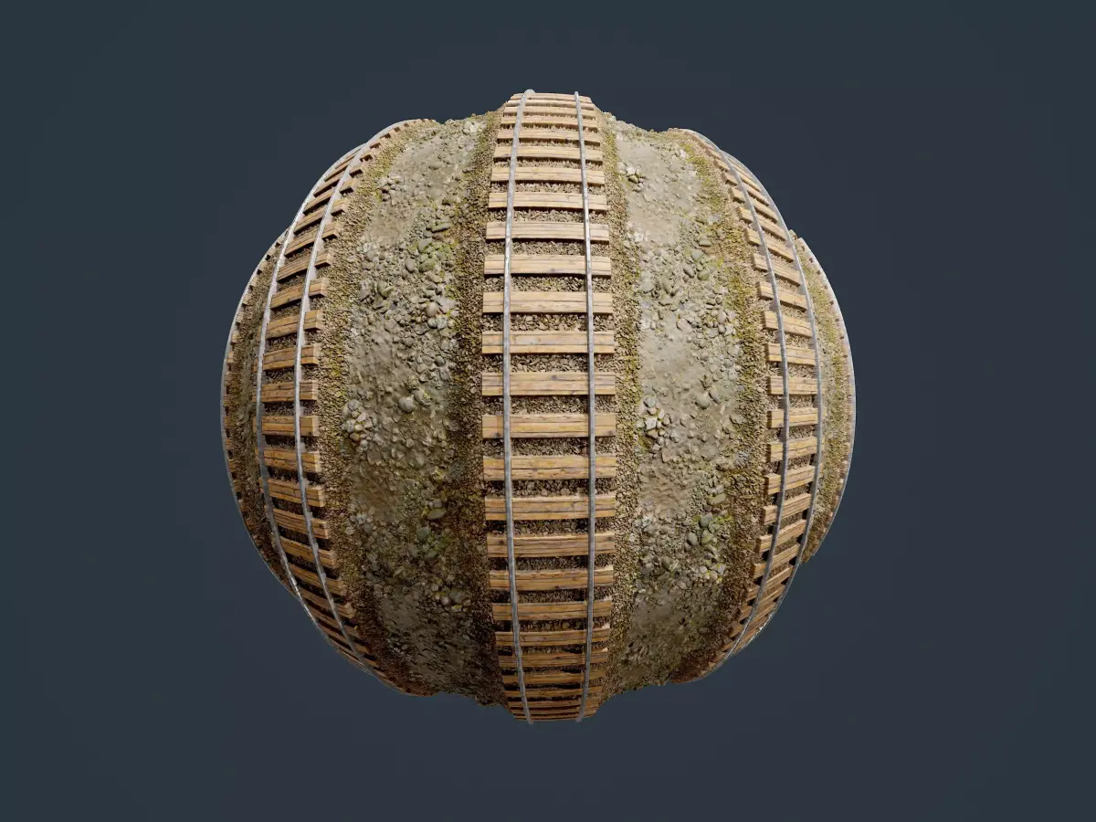 Train Tracks Seamless PBR Texture 01 Texture