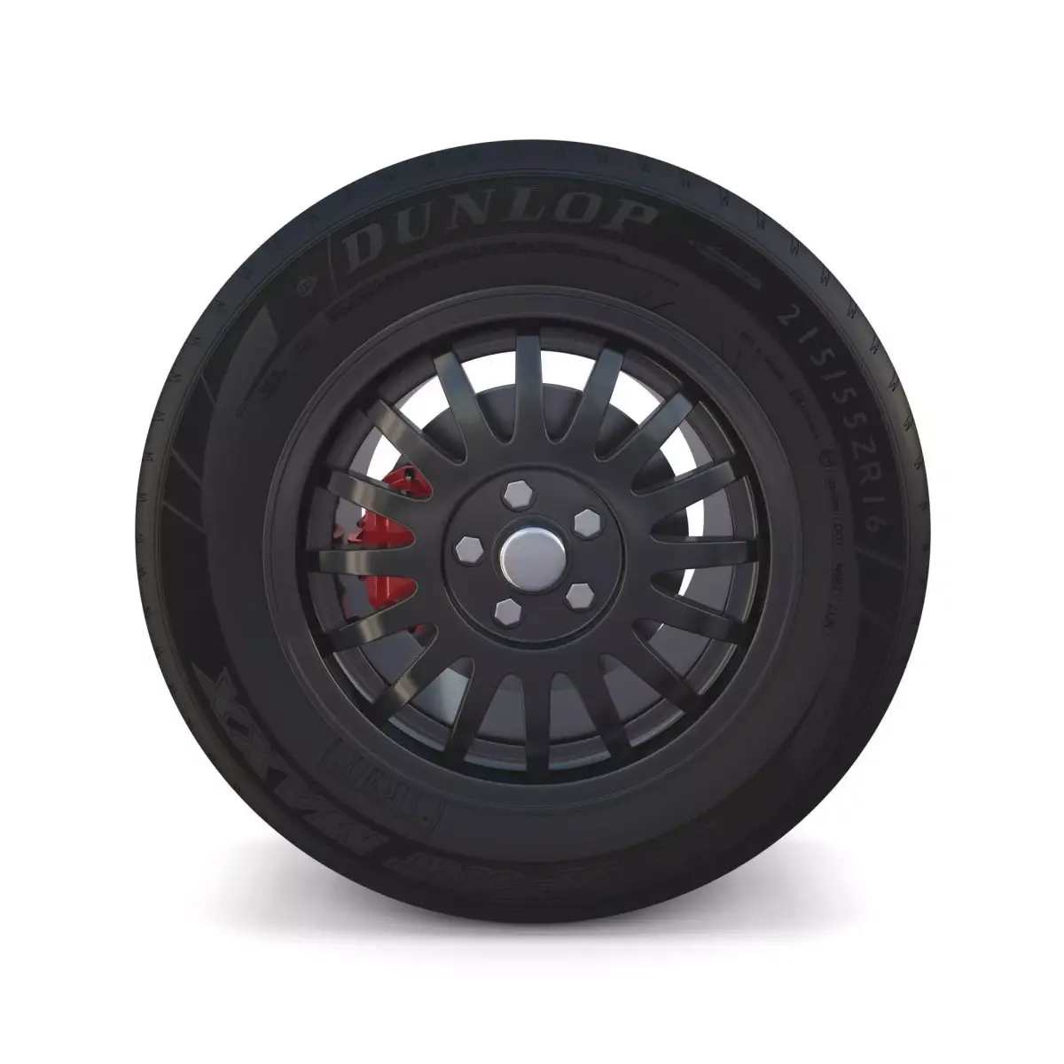 Generic Dark Alloy Wheel and Brake 3D model