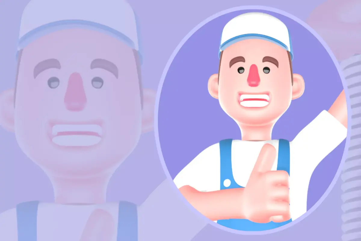 Stylized 3D Mechanic Character - Cartoon Spark Plug Thumbs Up 3D model