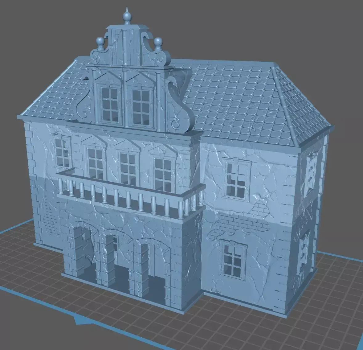 4-part Gothic Mansion 3D print model