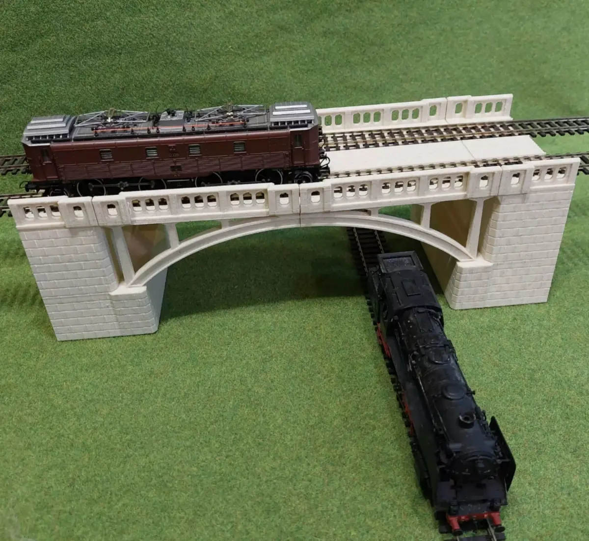Concrete Double Track Railway Viaduct Low 1-87 FDM 3D print model