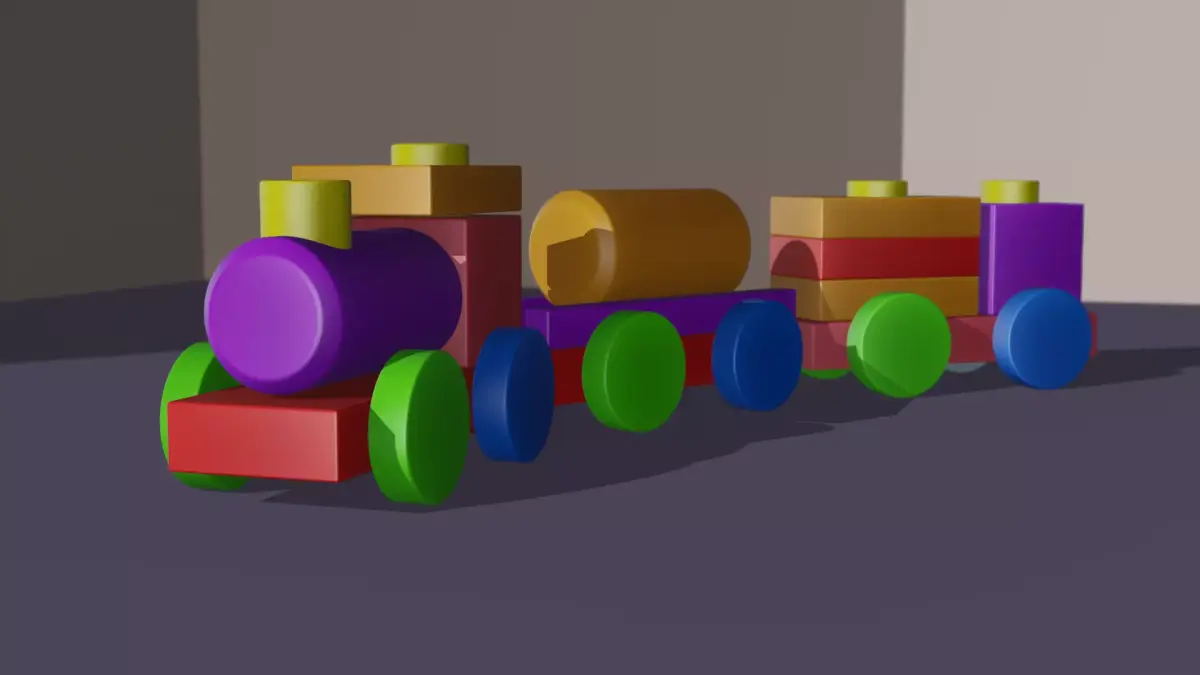 Simple train-toy in Blender Free 3D model