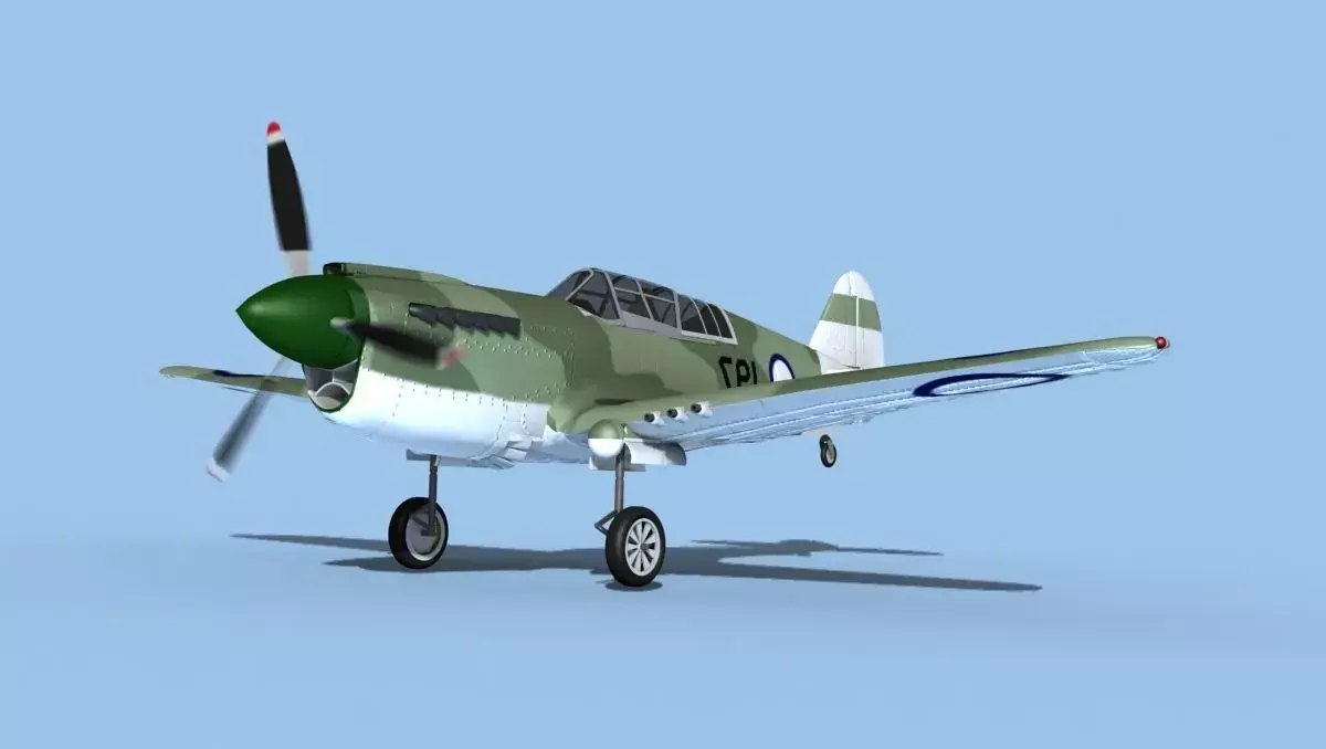 Curtiss P-40N Tomahawk New Zealand 3D model