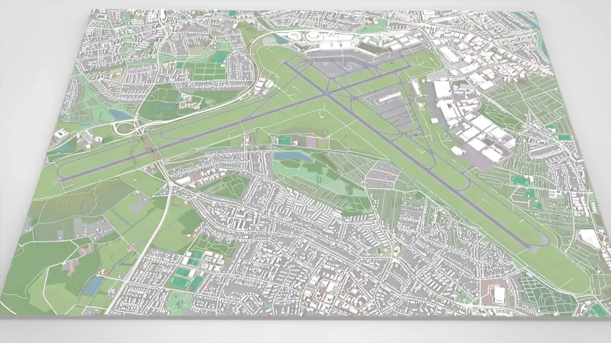 International airport Hamburg Germany 3D model